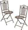 Two brown metal folding bistro chairs are shown against a white background. Anteprima dell’immagine prodotto