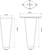 Diagrams showing the dimensions of table legs and a mounting plate. Náhled obrázku produktu