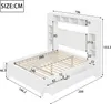 A diagram of a white bed frame with dimensions indicated by numbers and lines. Produktbild-Vorschau