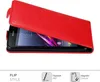 Cadorabo Hülle für Sony Xperia Z1 Schutz Hülle in Rot Flip Produktbild-Vorschau 3