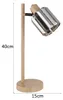 Große LED Tischlampe Holzoptik mit Rauchglas Kristall, Produktbild-Vorschau 3