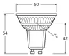 A technical drawing of an LED light bulb with dimensions indicated. Anteprima dell’immagine prodotto