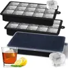 Eiswürfelform Silikon 3er Set mit Deckel, große 3,5cm Produktbild-Vorschau 1
