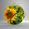 Wanduhr - Rund - Glasuhr - Wolken Sonnenblumen Plantagen - Produktbild-Vorschau 3
