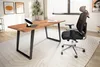 A modern home office setup with a wooden desk and an ergonomic chair. Voir les images du produit
