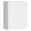 A white modern bathroom cabinet with two doors.
