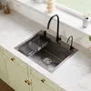 Spülbecken Schwarz 55×45 cm – Edelstahl Küchenspüle mit Produktbild-Vorschau 2
