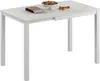 A white dining table with a book and a bowl of nuts on it, set against a white background. Náhled obrázku produktu