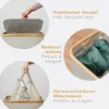 Collage of images showing features of a laundry basket. Produktbild-Vorschau