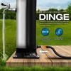 A solar shower is shown in a garden setting, with water flowing from a tap. Náhľad obrázku produktu