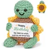 Positive Sonnenblumen-Schildkröte, Geburtstagsgeschenk mit Karte Vista previa de la imagen del producto