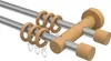 Interdeco Gardinenstange / Vorhangstange Silbergrau / Buche Produktbild-Vorschau 1