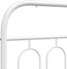 A close-up view of a white metal bed frame. Produktbild-Vorschau