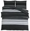 vidaXL Bettwäsche-Set Schwarz und Weiß 155x220 cm Baumwolle Produktbild-Vorschau 1