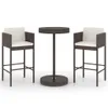 vidaXL Ensemble bar de jardin 3 pièces avec coussins Poly Voir les images du produit 1