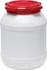 Fût à col large 26,0l PE blanc avec couvercle rouge et Voir les images du produit 2