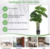 COSTWAY 120cm umelé rastliny s 20 listami a plastovým Náhľad obrázku produktu 2