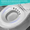 A close-up view of a bidet seat attachment for a toilet, highlighting its ergonomic design and features. Produktbild-Vorschau