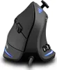 A close-up studio shot of a black vertical gaming mouse with blue LED accents. Produktbild-Vorschau