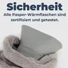 Wärmflasche XXL groß 3,5 Liter mit Bezug - Grau und Weiches Produktbild-Vorschau 4