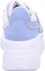 The back view of a blue and white sneaker. Produktbild-Vorschau
