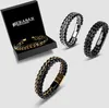 SERASAR | Bracciale in pelle da uomo [Acciaio] con doppia Anteprima dell’immagine prodotto 7