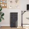 vidaXL Armadio a rotelle con cassetti MOSS Grey in legno di Anteprima dell’immagine prodotto 3