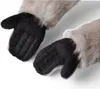 Close-up of two plush toy hands with black fuzzy material and gray fuzzy cuffs. Náhľad obrázku produktu