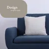 A close-up of a blue sofa with a white textured pillow on it. A rounded gray overlay with text is in the top left corner. Anteprima dell’immagine prodotto