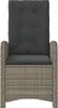 vidaXL Gartensessel Verstellbar mit Kissen Grau Poly Rattan Produktbild-Vorschau 4