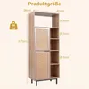 COSTWAY Sideboard, Küchenschrank mit 2 Rattantüren & 5 Produktbild-Vorschau 3