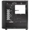 The back view of a black computer tower case. Produktbild-Vorschau