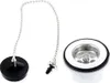 A sink drain stopper and strainer are shown against a white background. Produktbild-Vorschau