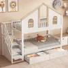 Letto a castello Sweiko, letto per bambini, con sponda di Anteprima dell’immagine prodotto 2