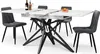 A dining set with an extendable table and four chairs, set against a white background. Produktbild-Vorschau