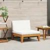 vidaXL Modular-Mittelsofa mit Cremeweißen Kissen Akazie Produktbild-Vorschau 1