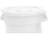 A close-up view of the top of a white plastic container with a lid. Produktbild-Vorschau