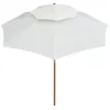 vidaXL Parasol double pont 270×270 cm mât en bois blanc Voir les images du produit 2