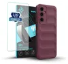 A phone case and screen protector are displayed against a white background. Produktbild-Vorschau