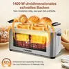 FATABETA Toaster Edelstahl 4 Scheiben, 1400 W Langschlitz Produktbild-Vorschau 5