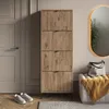 A shoe cabinet with four flip drawers, a pair of sneakers, a bench with a yellow throw blanket, and a mirror with an illuminated frame. Anteprima dell’immagine prodotto