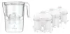 A water filter pitcher and replacement filters are shown. Produktbild-Vorschau