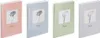 Four pastel-colored photo albums are displayed side-by-side against a white background. Voir les images du produit