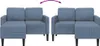 vidaXL Divano 2 posti con chaise longue a L blu 125 cm lino Anteprima dell’immagine prodotto 5