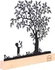 UNUS Deko-Aufsteller Baum mit Kind aus Metall und Bambus Produktbild-Vorschau 1
