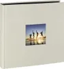A cream-colored photo album with a small inset picture of four people jumping in the water at sunset. Podgląd zdjęcia produktu