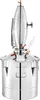 A stainless steel distillation unit with a conical top and a cylindrical base, set against a white background. Náhled obrázku produktu