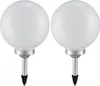2er Set LED Solarleuchte, Kugel weiß, H 65 cm Produktbild-Vorschau 1