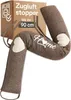 A brown fabric draft stopper with white heart and 'Home' embroidery, placed in front of its cardboard packaging. Anteprima dell’immagine prodotto