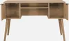 A desk with two doors and shelves, viewed from the front. Produktbild-Vorschau